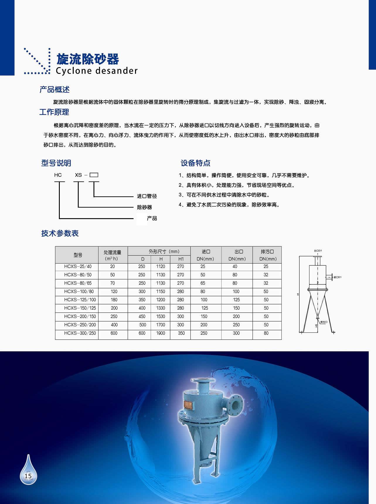 工泉牌旋流除砂器产品彩页
